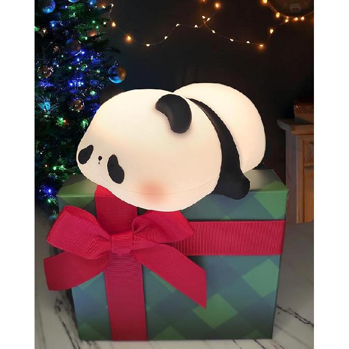 Recolte Panda Night Light for Kids - 3-Level Dimmable, Rechargeable LED Silicone Lamp | Squishy Nursery Light with Timer | Safe Night Light for Baby