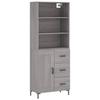 Aparador Sonoma Gris 69,5 x 34 x 180 cm Tablero de Partículas