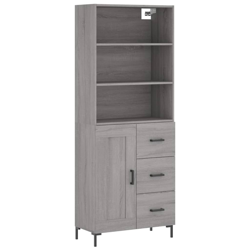 Aparador Sonoma Gris 69,5 x 34 x 180 cm Tablero de Partículas