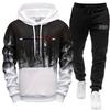 Men's Set/Hoodie/Pants Autumn Winter Hooded Sweatshirt and Sweatpants Outdoor Sports Jogger Suit