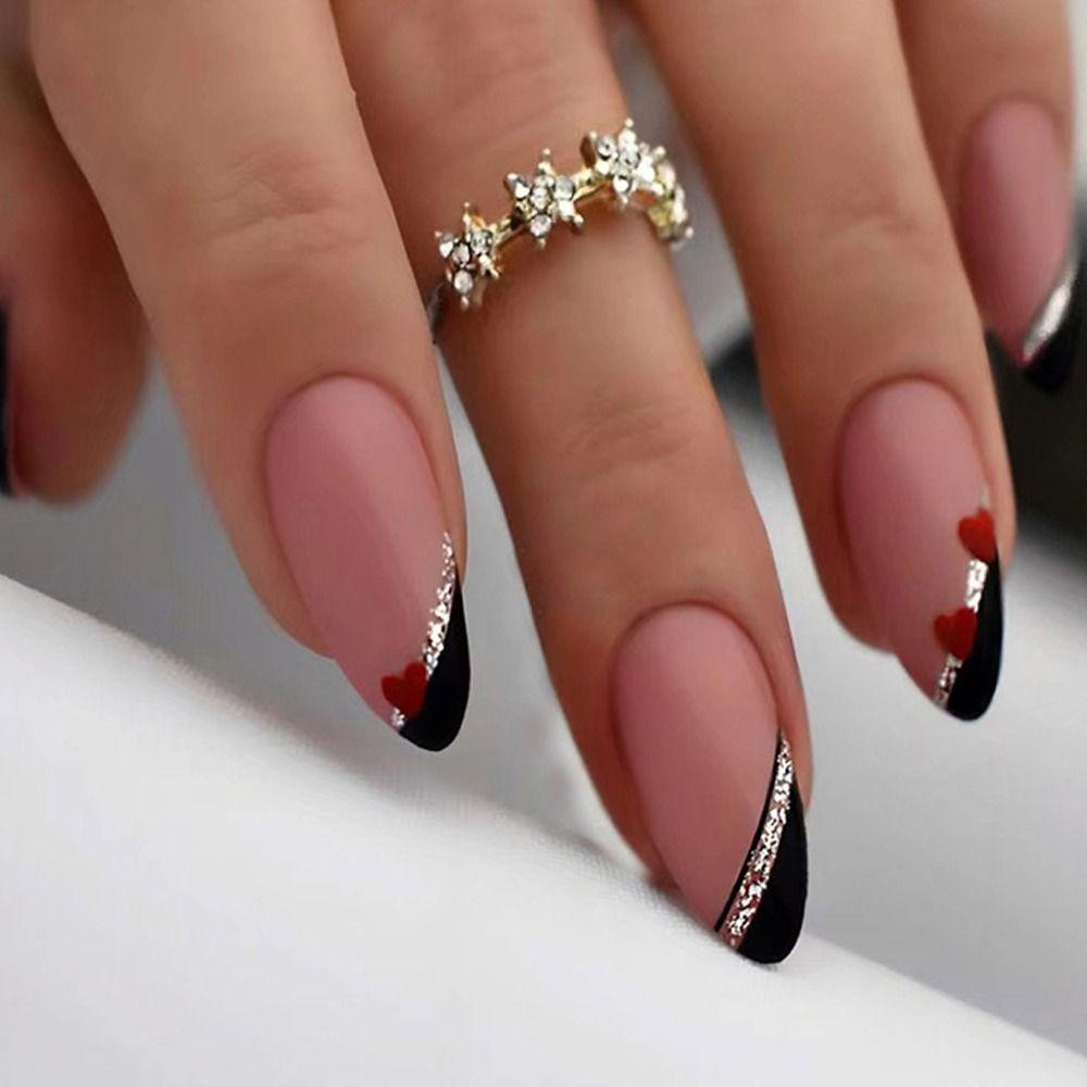 

Съемный маникюр, глазурь, накладные ниалы, накладные ногти, французский длинный миндалевидный скошенный край