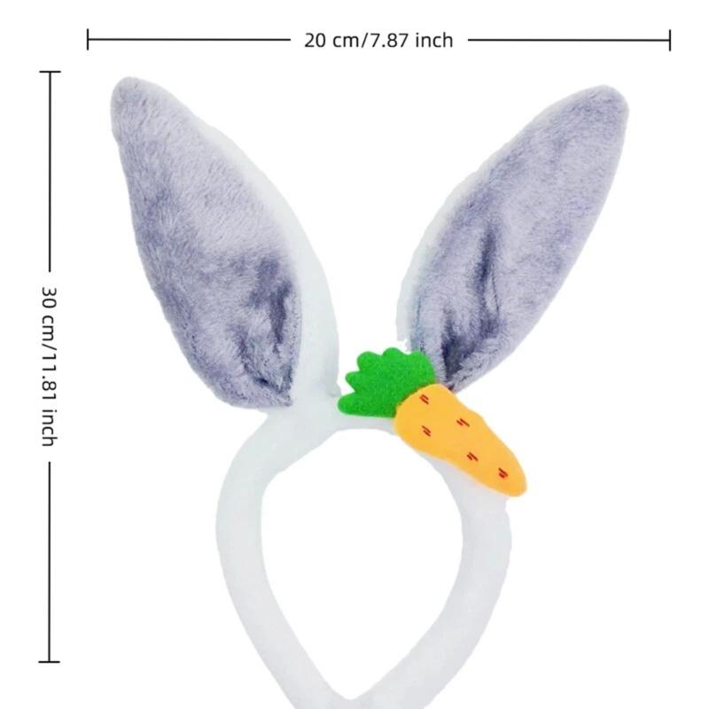 Easter Hare Ear Carrot Hairband Plush Soft Hare Ear Headband For Kids Adult Easter Cosplay Festival Celebration