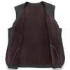 Men Vest Coat V-Neck Sleeveless Single Breasted Waistcoat with Pockets Solid Color Thickened Velvet Lining Coldproof Vest