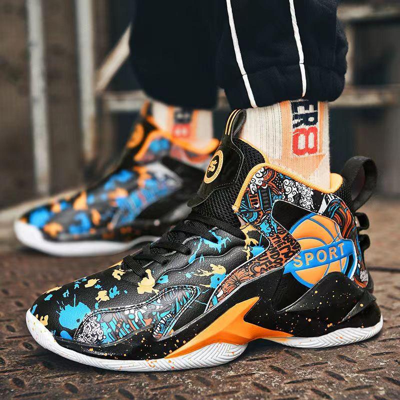 Venom Youth Basketball Shoes Friction Sound Non-slip Wear-resistant Lightweight Breathable High-top Men's Youth Mandarin Duck Sneakers