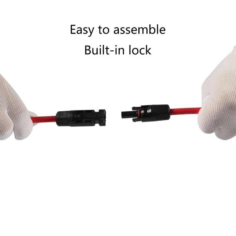 6.5Ft  10AWG Solar Extension Cable with Solar Panel Female and Male Connector Solar Panel Adapter