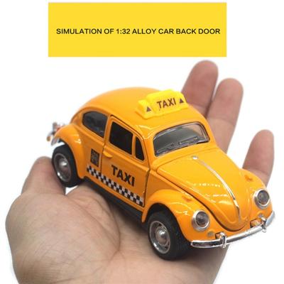 Miniaturní simulační zadní model auta Diecast slitina Stahovací taxi hračka s otevíracími dveřmi Měřítko 0.0638888888888889 Retro auto