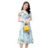 Fairy Summer Floral Print High Waist A Line Dress For Women