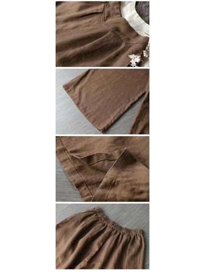 Women's Cotton Linen Wide-Leg Cropped Pants - Solid Color, Loose Fit, Retro Casual for Spring, Summer, Autumn