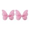 4Pcs Colorful Glitter Ribbons Glitter Hair Clip Double Butterfly Design Sequins Hair Clip  For Girls