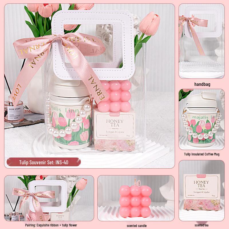 Elegant Tulip Cup Flower Tea & Aromatherapy Gift Set