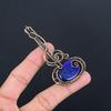 Lapis Lazuli Pendant Handmade Gemstone Jewelry, 999 Copper Wire Wrapped Pendant ,Unique Design Jewelry Pendant