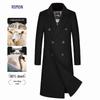 Men's 100% Wool Double-faced Overcoat with Goose Down Liner