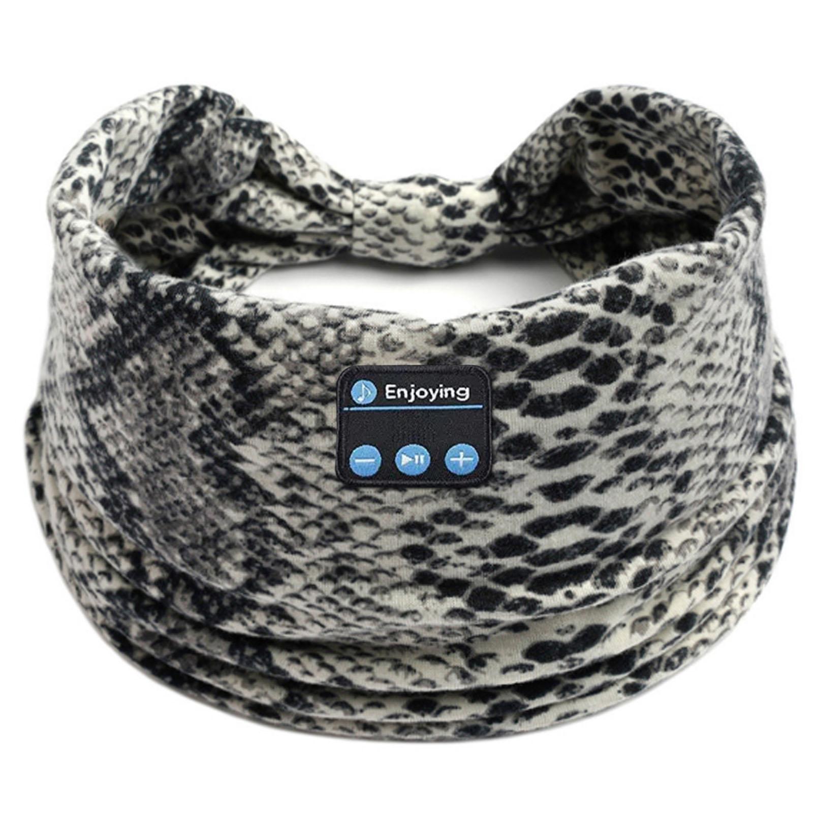 

Wireless Sleeping Headphones Soft Washable Yoga Running Bluetooth Headset Headband Handsfree Music Earphone Leopard Pattern