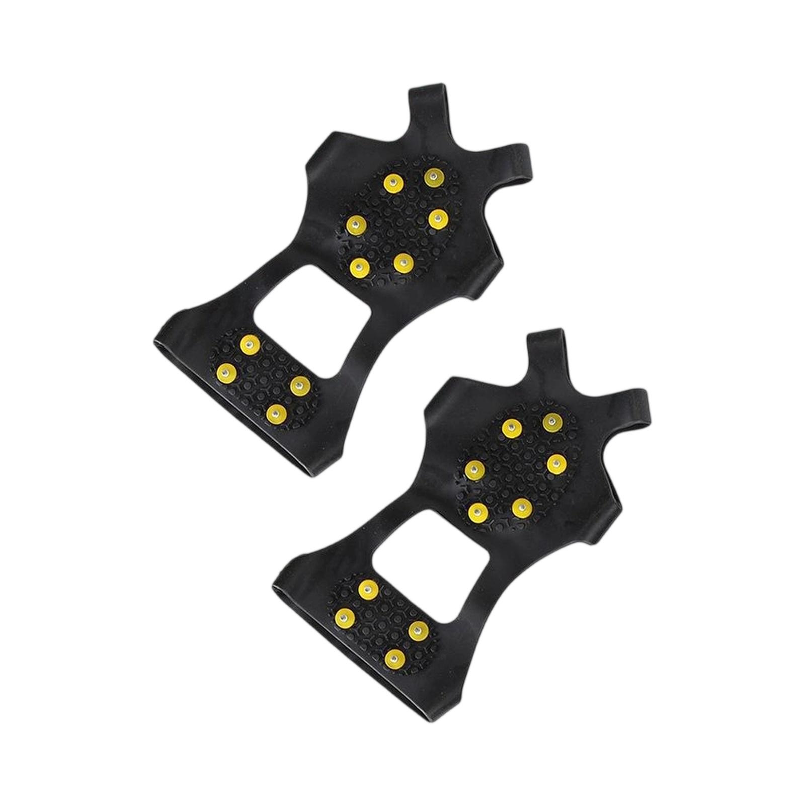 

Traction Cleats for Shoes Ice Grips Anti Slip Snow Crampons with 10 Steel Spikes for Winter Hiking Walking Running Size L 39-42 one size чёрный