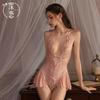 Sex underwear lace transparent temptation pure desire passion one-piece uniform open crotch free couple robe