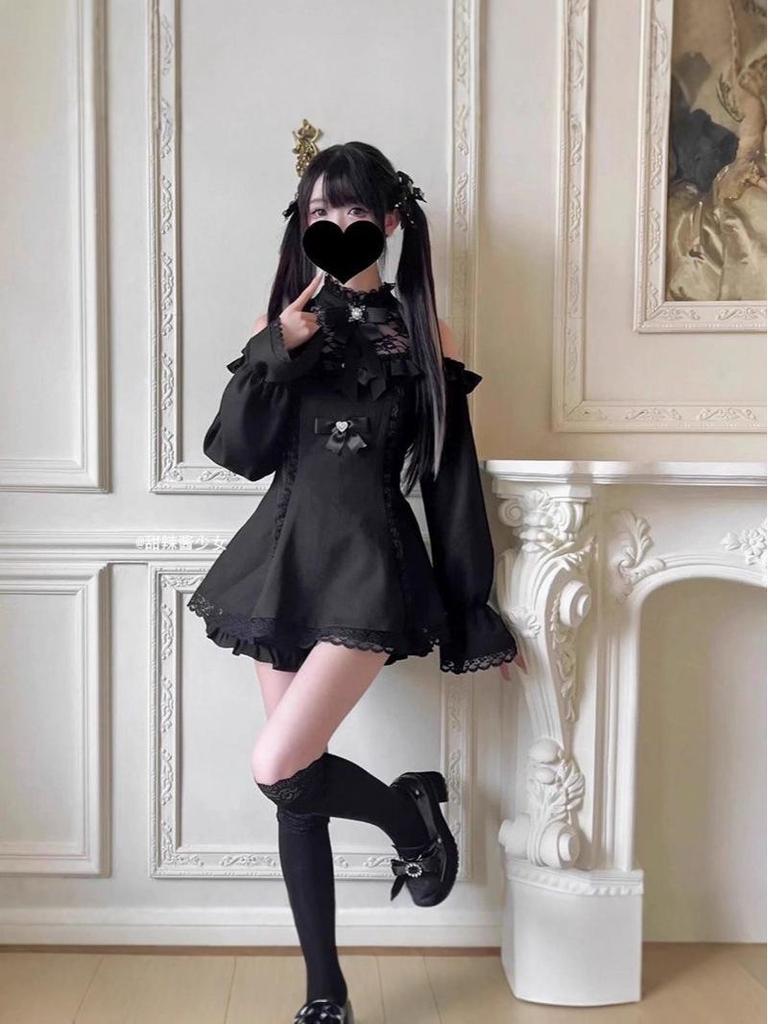 Japoński Mundurek JK Y2K Goth Bez Rękawów Zestaw: Spódnica z wysokim stanem i plisami oraz top z długim rękawem dla kobiet.