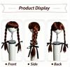 Cute Pet Double Braided Wig Headpiece, Washable Cosplay Costume Props, Soft Hair Decoration for Small Dogs Cats Party, Pet Hat