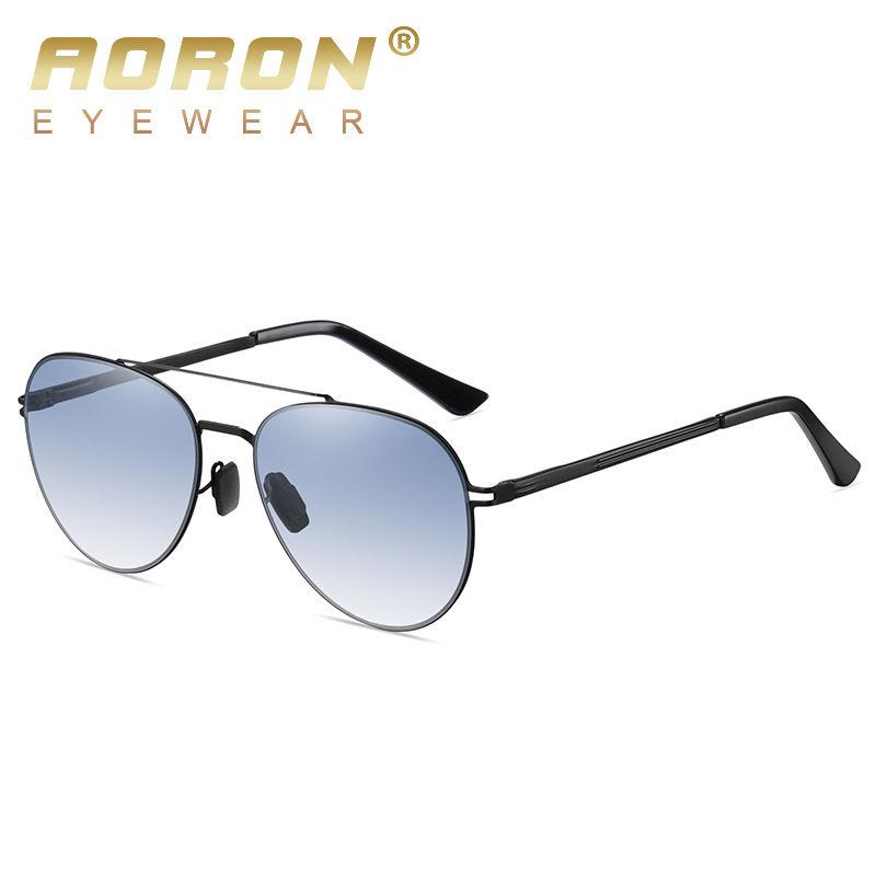 AORON Metal Frame Sunglasses for Men Women Gradient Color Anti Glare Glasses Outdoor Fashion Driving Fishing Eyewear