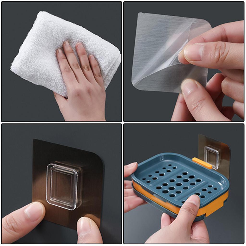 Suction Cup Shower Soap Dish Wall Mounted Draining Soap Saver for Bathroom Tile Soap Holder Soap Tray Bar Soap Sponge Holder