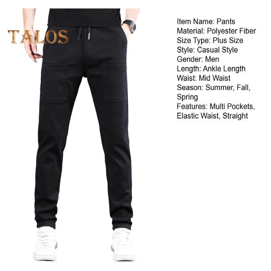 Sommer Vår Is Silke Bukser 6 Lommer Patchwork Plus Størrelse Rette bukser Ensfarge Vanntett Elastisk midje Daglig Bukser for Arbeid Skolereiser