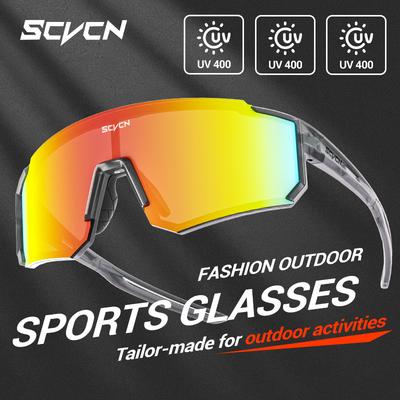 SCVCN Cycling Colorful Glasses, Professional Running Eyewear for Men and Women, Outdoor Sports Mountain Windproof Protective Sunglasses