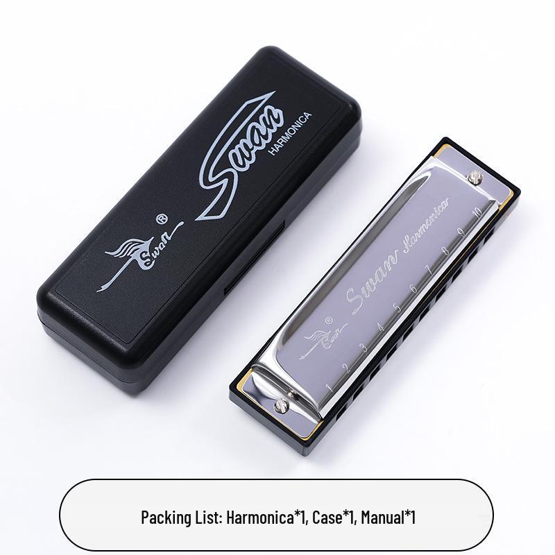 

Swan 10-Hole C Key Blues Harmonica for Beginners and Children