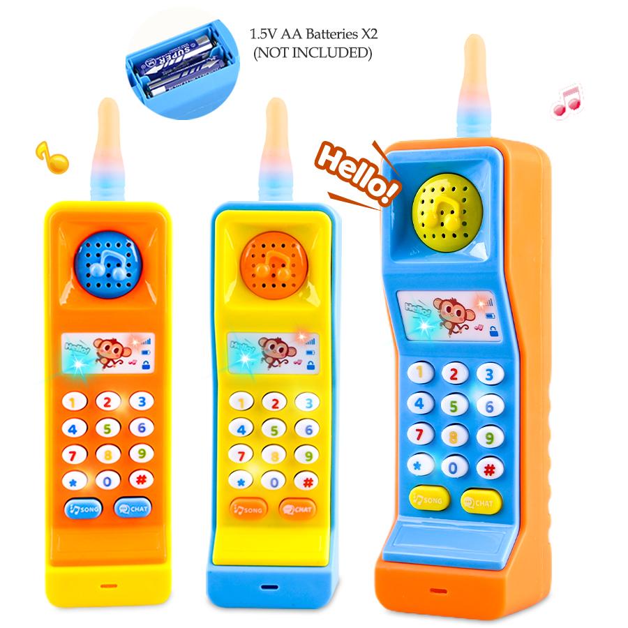 Mobile Phone Toys, Smart Phone Music Light Sound Pretend Play Baby Learning Smartphone Toy Gifts for Kids Not Include Battery