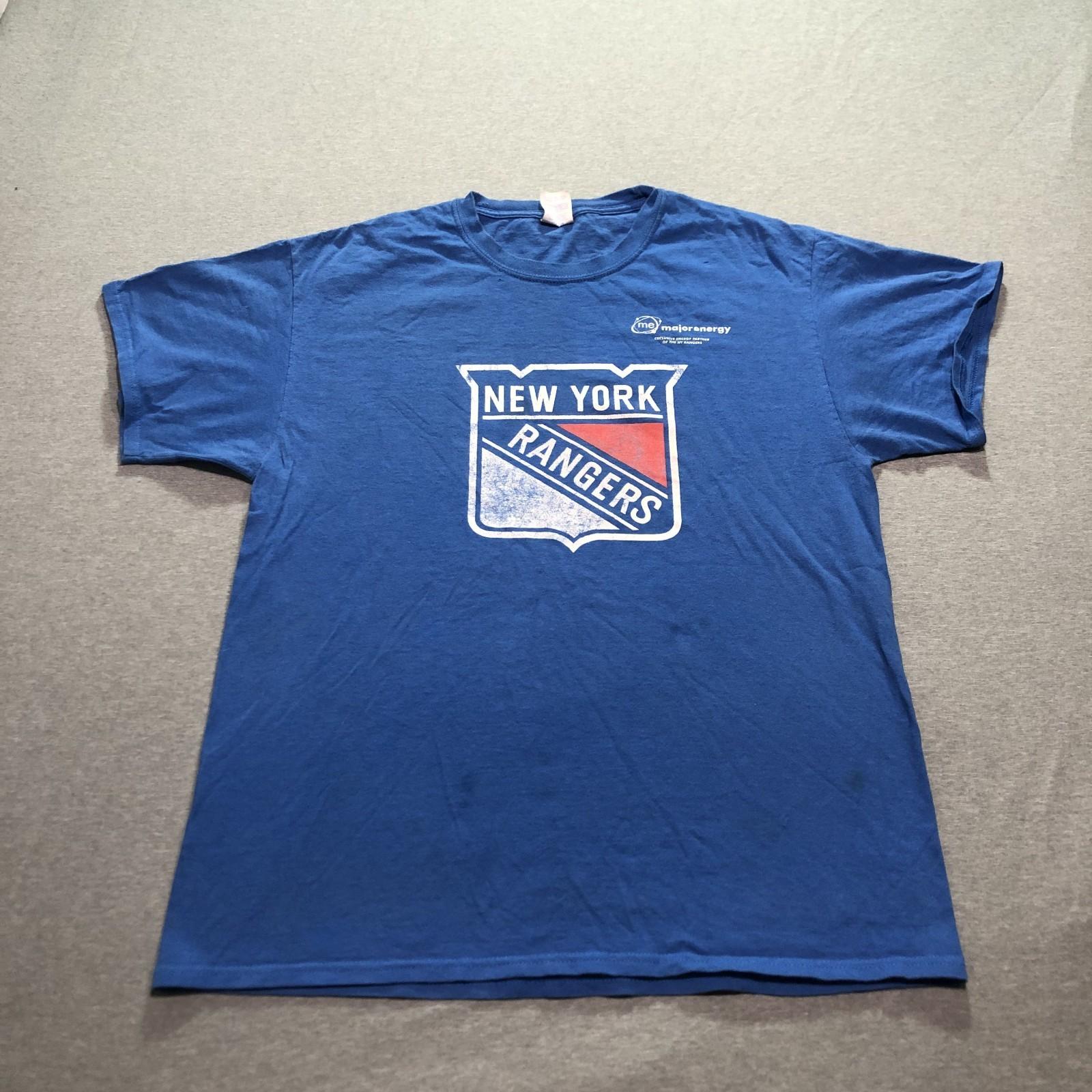 New York Rangers T Shirt Men s L Graphic Print Hockey Lounge Blue Tee S