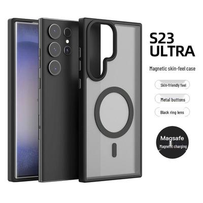 כיסוי טלפון מגנטי חלבי Samsung S24Ultra - תואם גבולות, כיסוי מלא, עמיד בפני נפילות, עבור S23P ו-S21+.