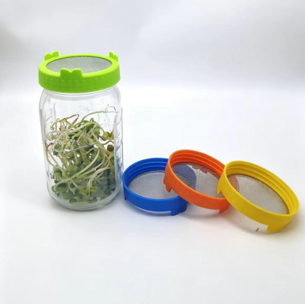 Vaso in Acciaio Inossidabile da 32 oz a Bocca Larga per Germinazione con Supporto per Filtro a Rete