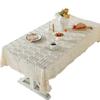 French Haute Couture Beige Woven Pastoral Tablecloth Coffee Table Mat Rectangular Dining Table Dessert Tablecloth