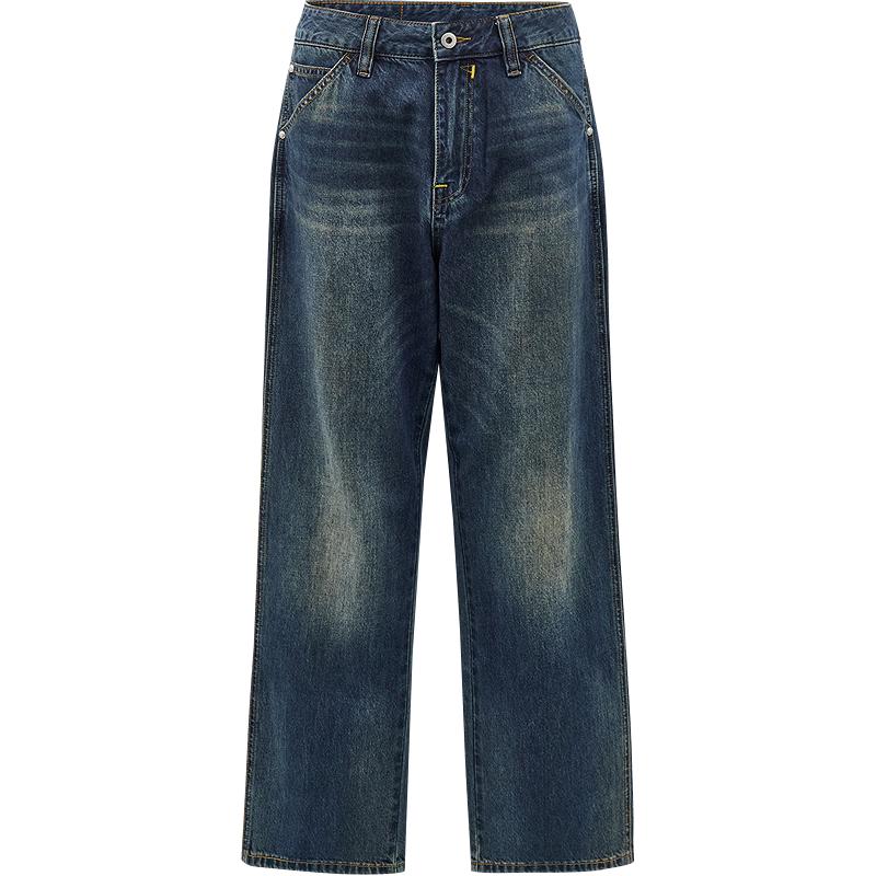 CATCAT Men s Spring 2026 Retro Workwear Embroidered Loose Straight-Leg Denim Jeans 34