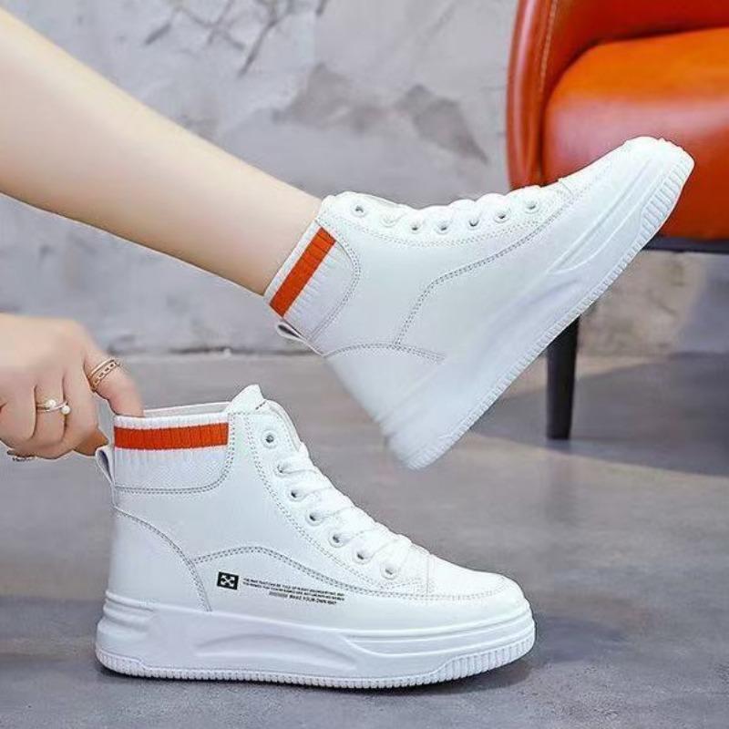 High-top shoes women's shoes autumn new versatile casual sports little white shoes autumn and winter velvet board shoes women