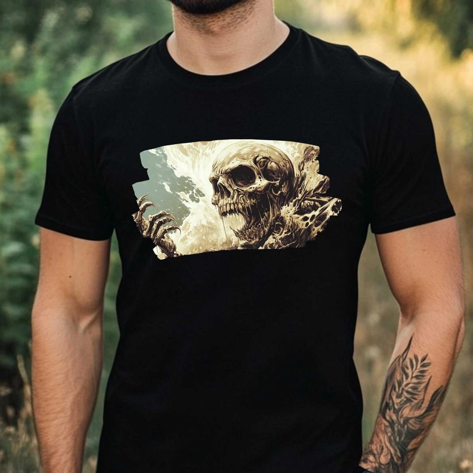 T-Shirt Herren Skelett Höllenkreatur Motiv Baumwolle Größe XS bis 5XL XXXL