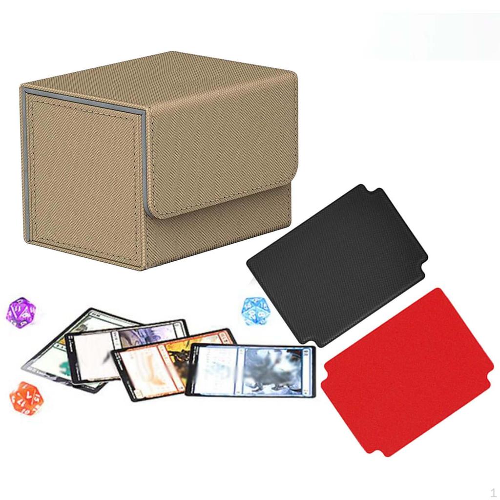 Card Deck Storage Box Protection with 2 Dividers Dice Collectible Game