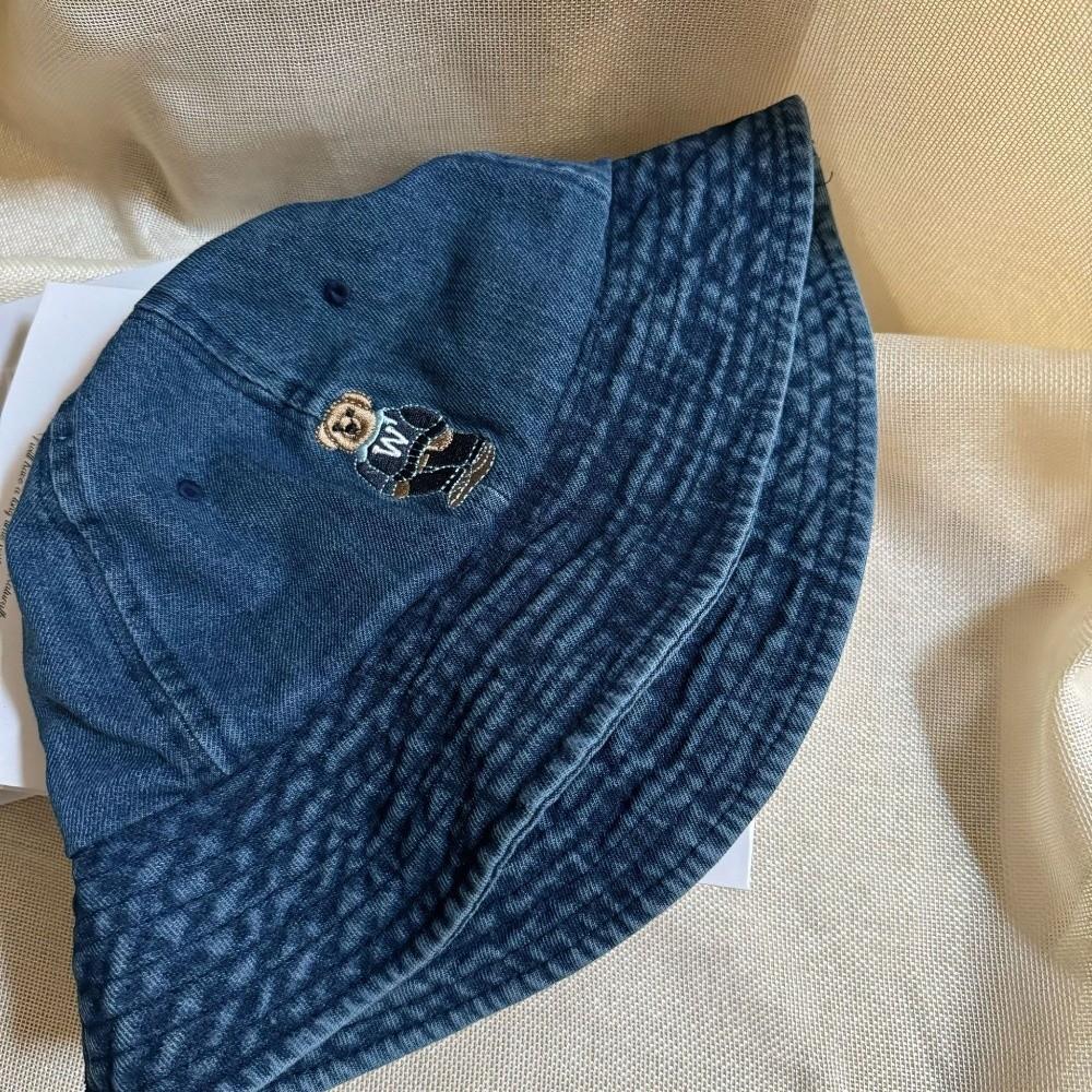 Versatile Denim Fishing Cap Korean Sun Protection Hat Cute Denim Bucket Cap  Spring Summer