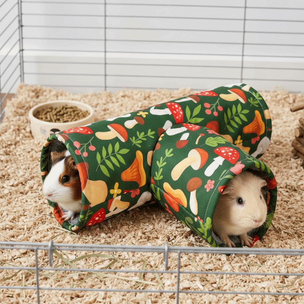 Warm Guinea Pig Tunnel House 3 Holes Pet Collapsible Tube Toy  Habitat Resting