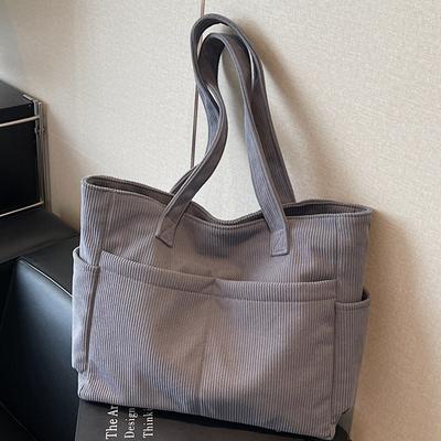 2025 New Trendy and Popular Shoulder Bag Fashion Casual Corduroy Bag Women's Large-capacity Class Commuter Tote Bag