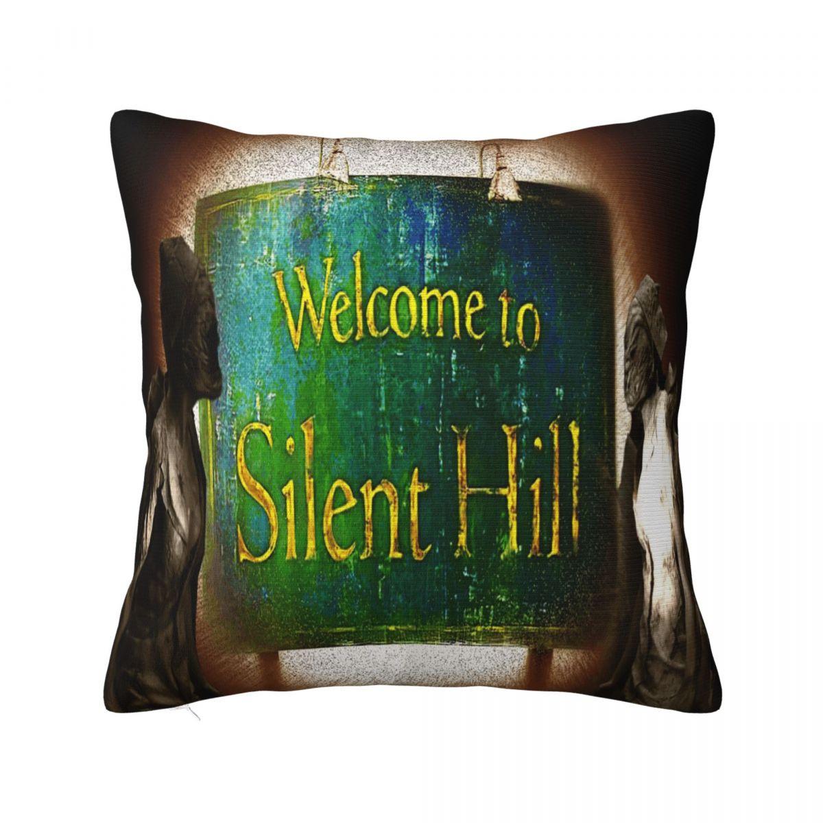 

Welcome To Silent Hill Logo 3 Square Pillowcase Cushion Cover Pillow Case Throw Pillow Cover for Home Sofa Living Room 12x12Inch