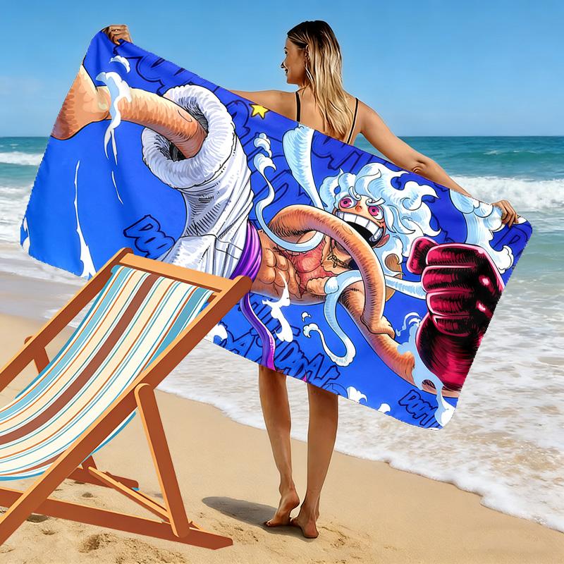 One Piece Print Beach Towel, Large Soft Quick Dry Towel for Beach Camping Swimming