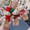Christmas Scarf Teddy Bear Keychain Bag Hanger Doll