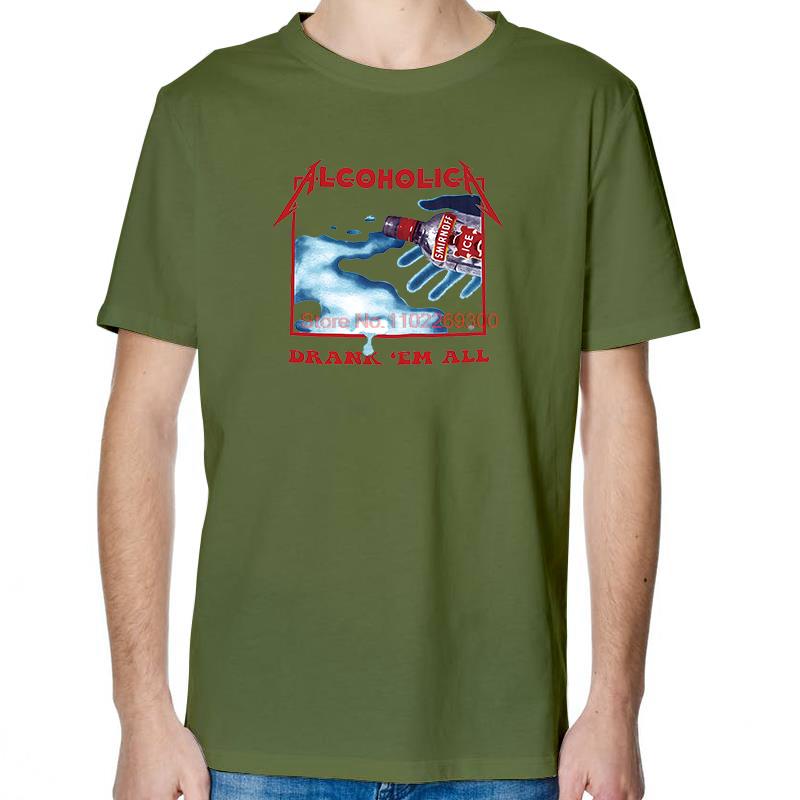 T-shirt in Cotone Alcoholica DrankEm All Vodka Fresca Estiva Cotone Girocollo Nuove Magliette e T-shirt Casual Unisex Stampa T-shirt