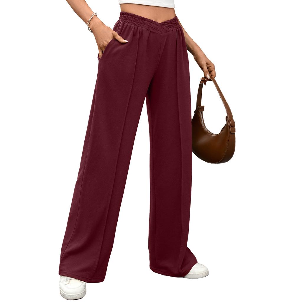 New Solid-color Loose-fitting Straight-leg Casual Trousers for Women In Autumn and Winter