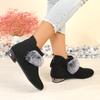 2025 New Women's Shoes Winter Warm Boots Low Heel Anti-Slip Commuter Boots Fashion Zipper Short Boots
