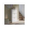 Meuble a chaussures - 6 paires - Blanc mat - 3 abattants - L58,2 x P20,4 x H115,5 cm - MAC