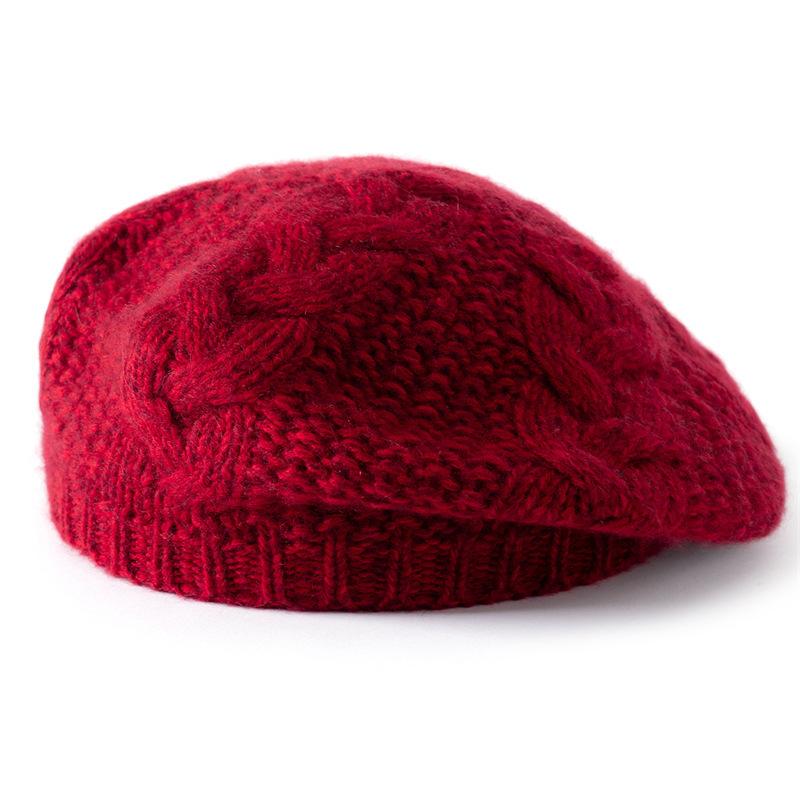 Autumn and winter new cashmere blended twist beret dome men's and women's cashmere beret