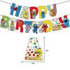 Sesame Street Themed Birthday Party Decorations Paper Banner Pull Flag Cake Insert Card Balloon Set