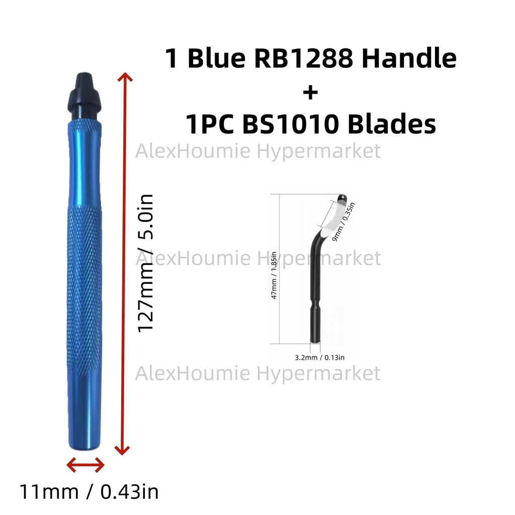 Metal Handle Deburring Tool Kits with BS1010 Blades Deburr Tool Edge Burr Remove 360 Degree Rotary High Grade Swivel Blades