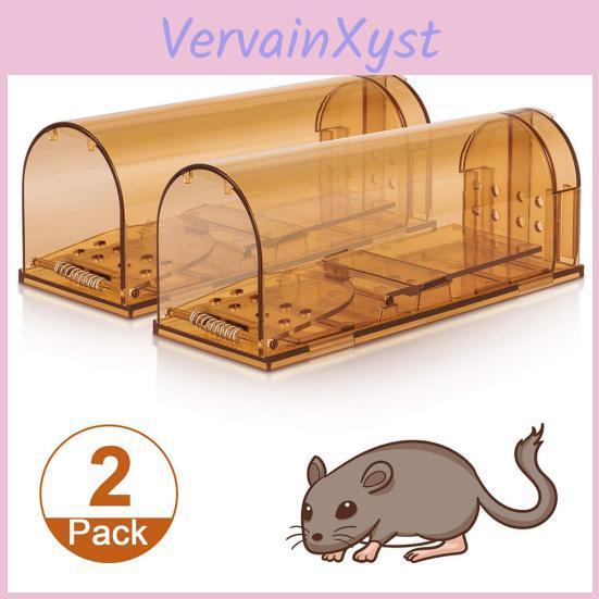 2 Pezzi Trappola Trasparente per Topi Riutilizzabile Cattura Topi Roditori Gabbia per Piccoli Animali