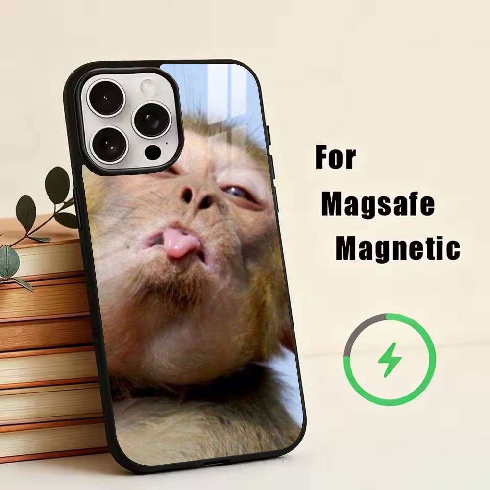 

Monkey Memes Funny-d-D Phone Case For iPhone17,16,15,14,13,12,11 Plus,Pro Magnetic with Magsafe Wireless Charging iPhone12PROMAX
